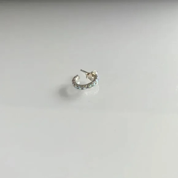 Genuine 925 Sterling Silver Hoop Earring - Picture 5 of 7